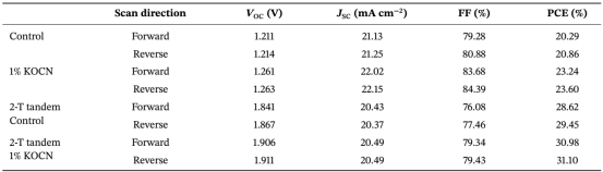 宽禁带钙钛矿太阳能电池及两端钙钛矿/硅叠层电池的光伏性能总结